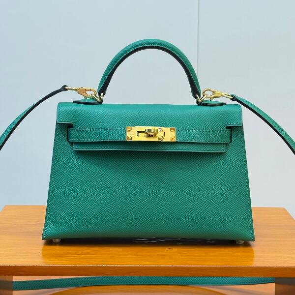 【エルメス HERMES】ミニケリー2 ミント (6W) シェーブル ゴールド金具 (100%マシン)